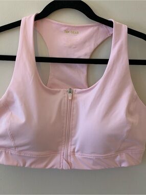 tek gear Light Pink Front-Zip Racerback Sports Bra